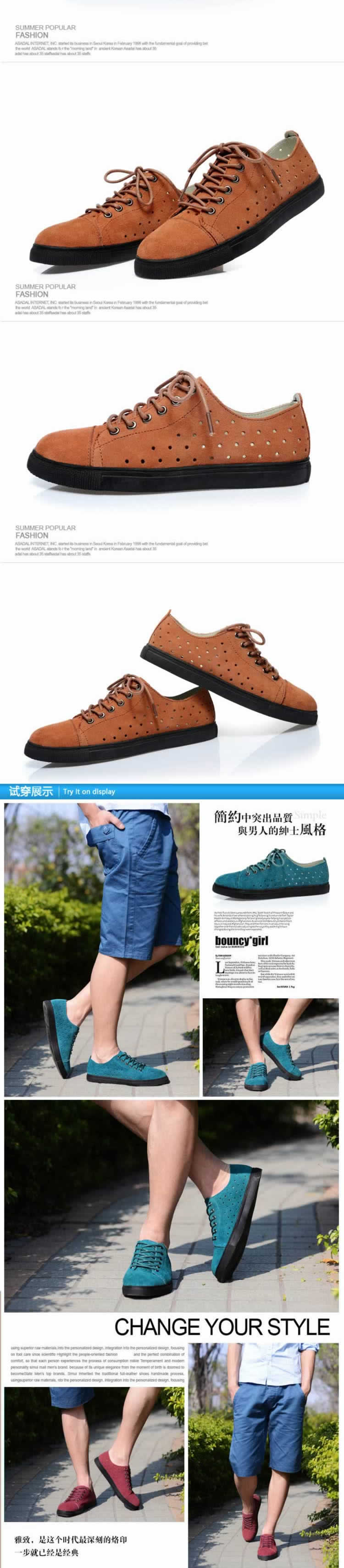 復(fù)古擦色抽褶休閑男鞋描述